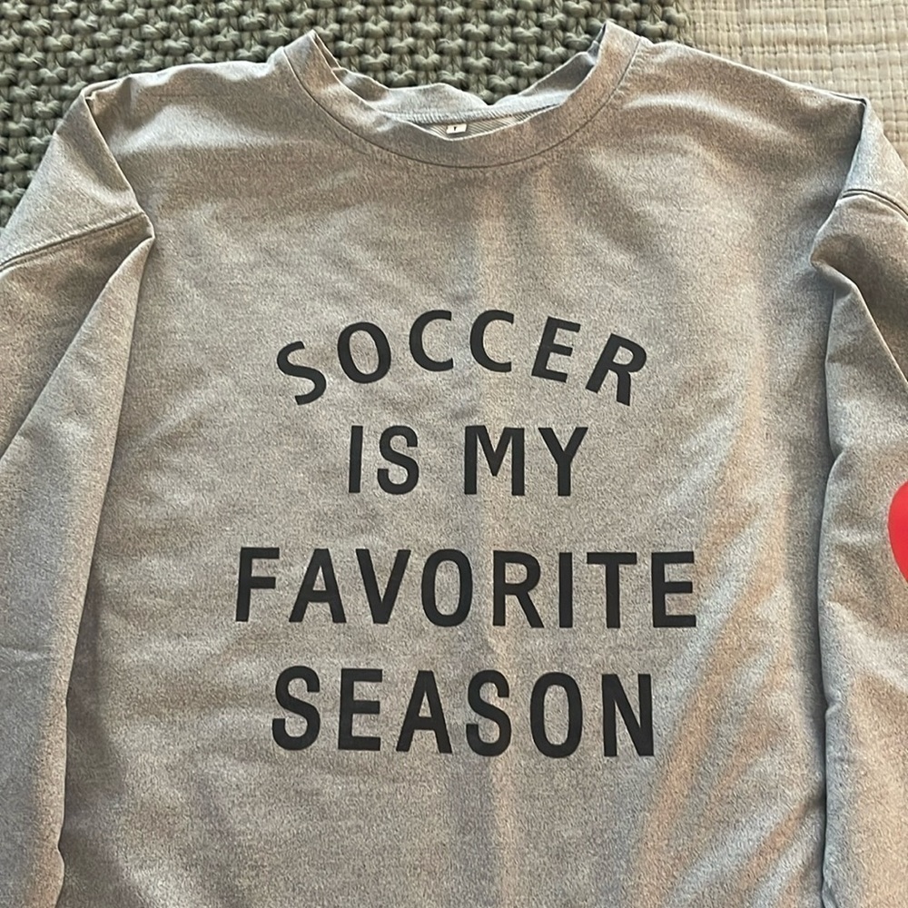 Gray Graphic Sweatshirt - Soccer Theme